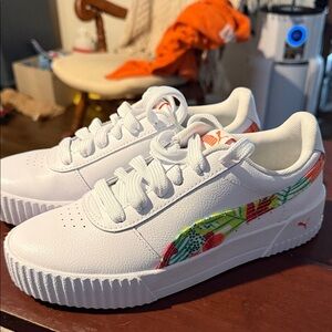 Puma White Sneakers with Multicolor Accents